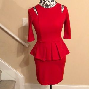 Stunning Red Peplum Dress